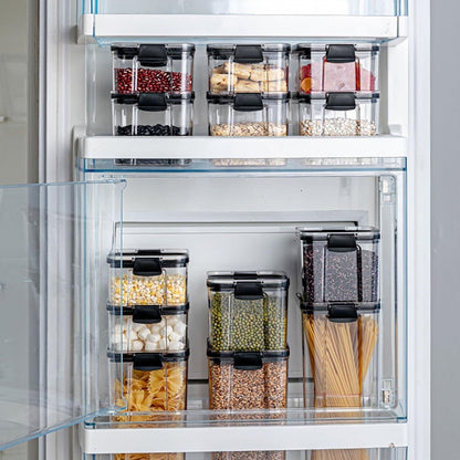 NNEOBA Food Storage Containers Kitchen Storage Organization Kitchen Storage Box Jars Ducts Storage for Kitchen PET Food Storage Box Lid